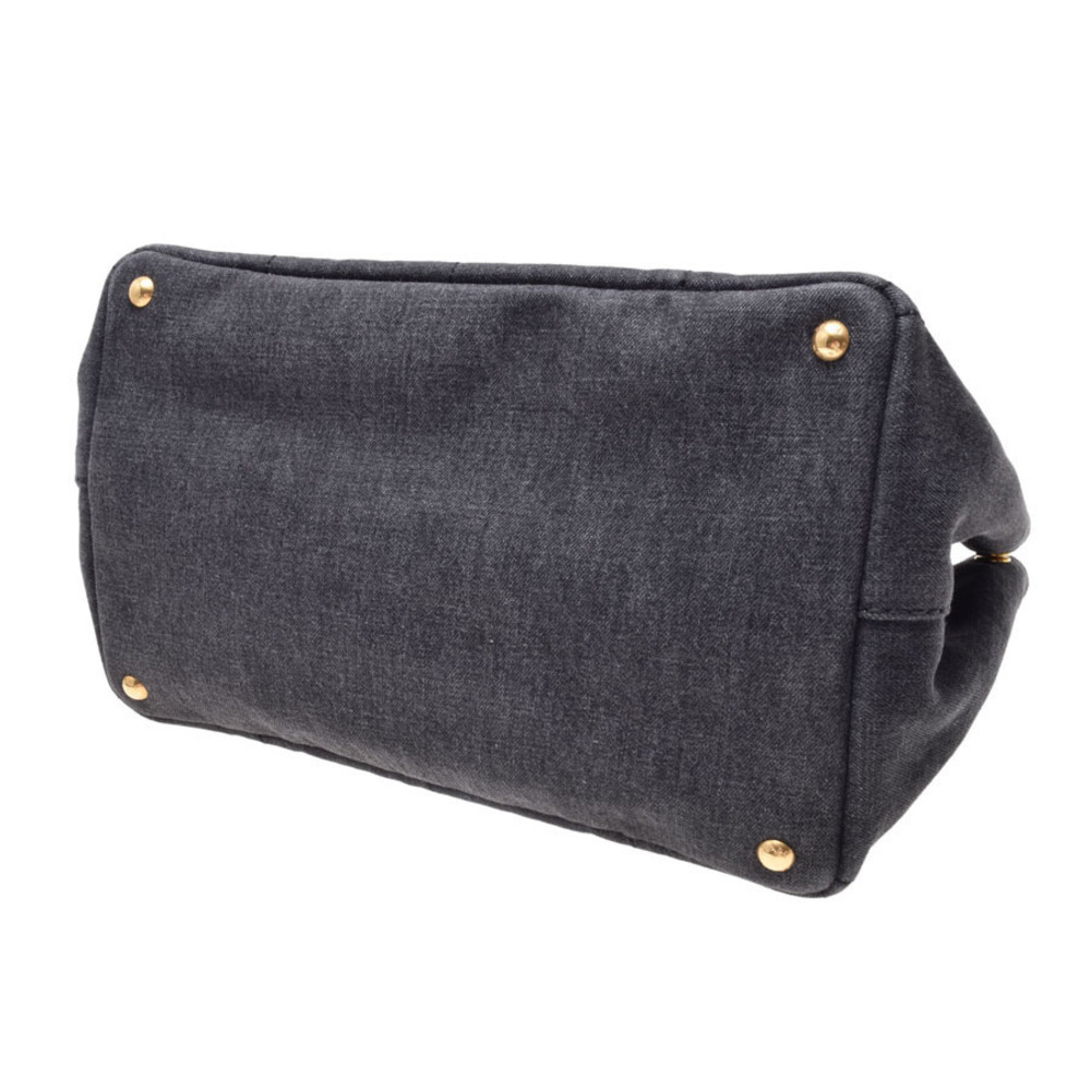Prada Tote Black Bag Canapa Denim - Picture 5 of 11